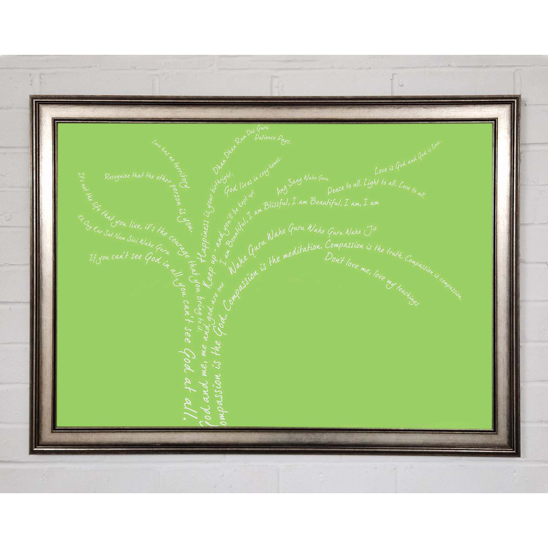 Love Quote The Love Tree Lime Green Gerahmter Druck