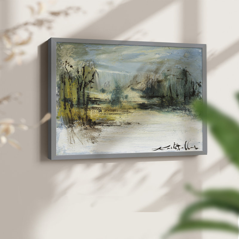 Wintery Horizon II - Reproduction encadrée - Restickable, H 8 po x l 10 po, Gris
