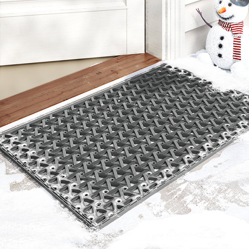 Tapis d'entrée 3D antidérapant, Gris