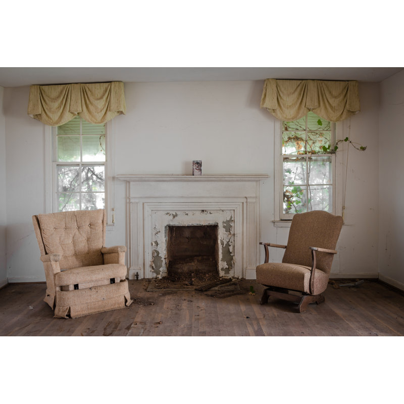 Fireplace In Abandoned Home - Wrapped Canvas Print, 51cm H x 76cm W x 3.8cm D