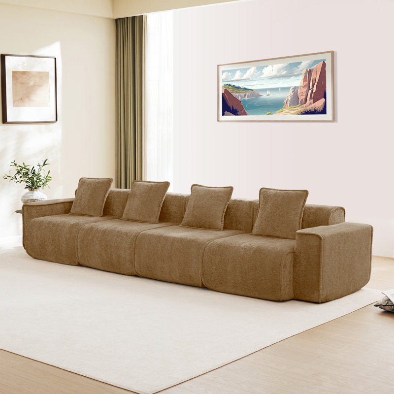 Boneless Boneless Couch Modular Sectional Sofa, Modern Deep Seat Sectional Couches, Comfy Velvet Cloud Couch Sofa, No Assembly, For Small Spaces, Living Room, Bedroom