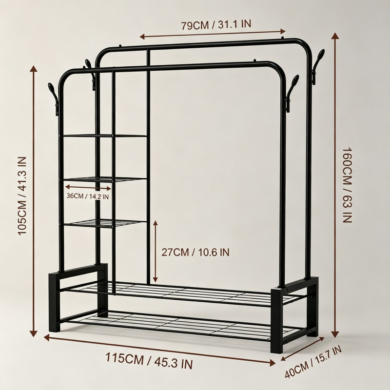 115 cm Clothes Rack