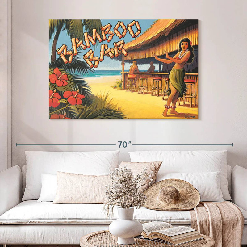 Gillard Bamboo Bar Hawaii, H 32 po x l 48 po