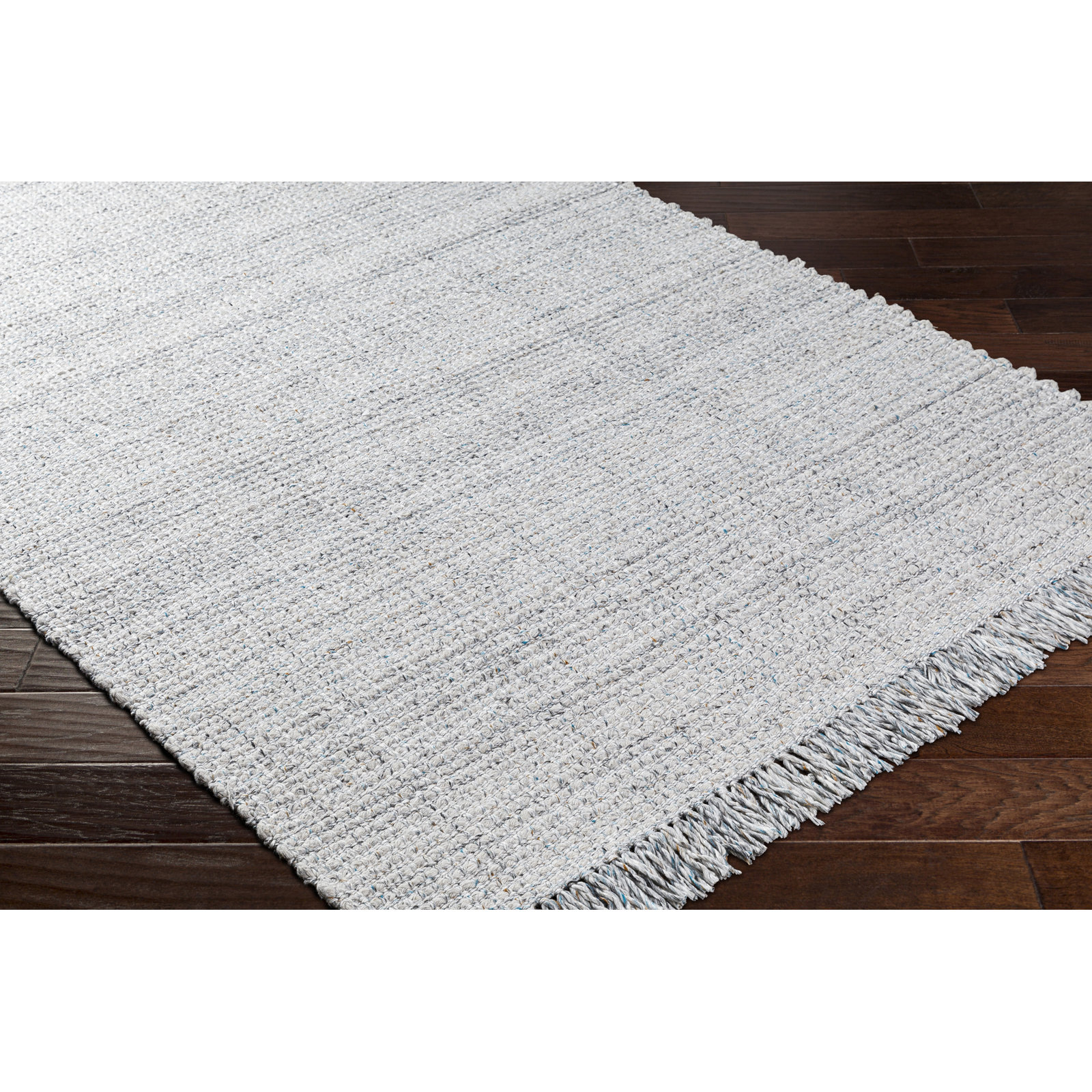 Viewcrest Hand-Woven Striped Light Gray Rug, Runner 2'6" x 8'