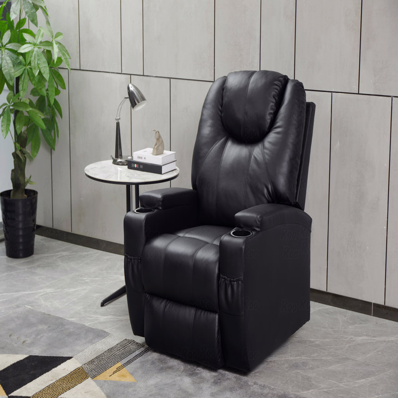 Fauteuil inclinable moderne avec canapé inclinable en similicuir avec fonctions inclinables avec 2 porte-gobelets, télécommande