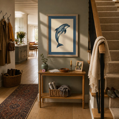 Leaping Dolphin Coastal - Framed Print