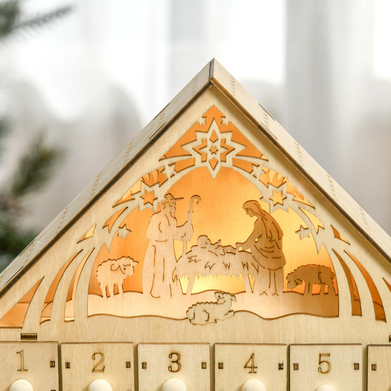 Calendrier de l'Avent de Noël en bois