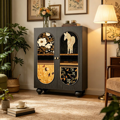 Armoire de rangement en bois massif de style français