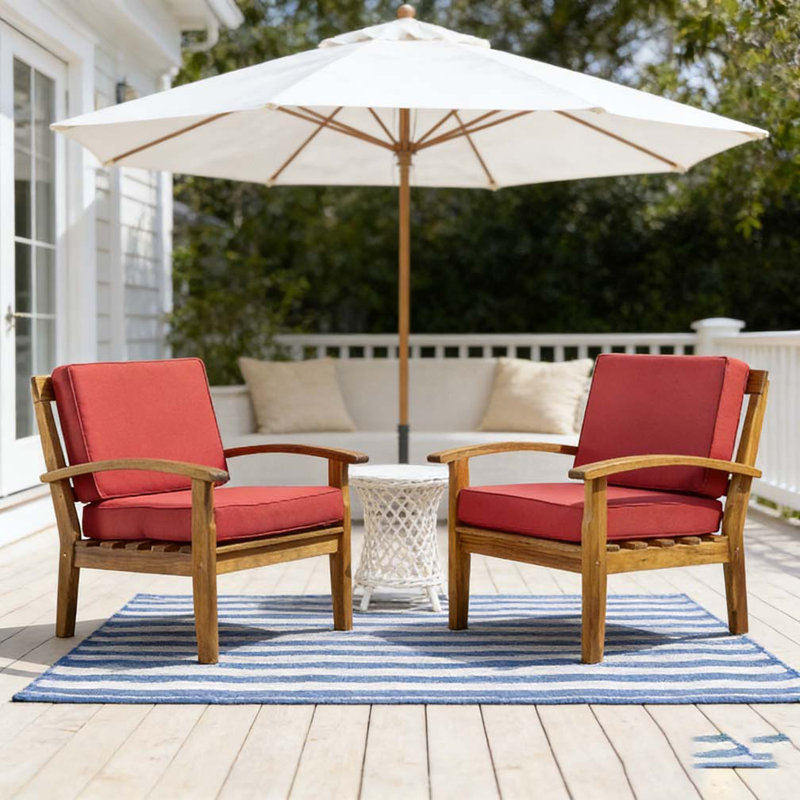 Ensemble de chaise club d'extérieur, Orange