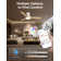 42" Ebern Designs Ceiling Fans With Light, Features Rgb Backlight, Dimmable Lighting