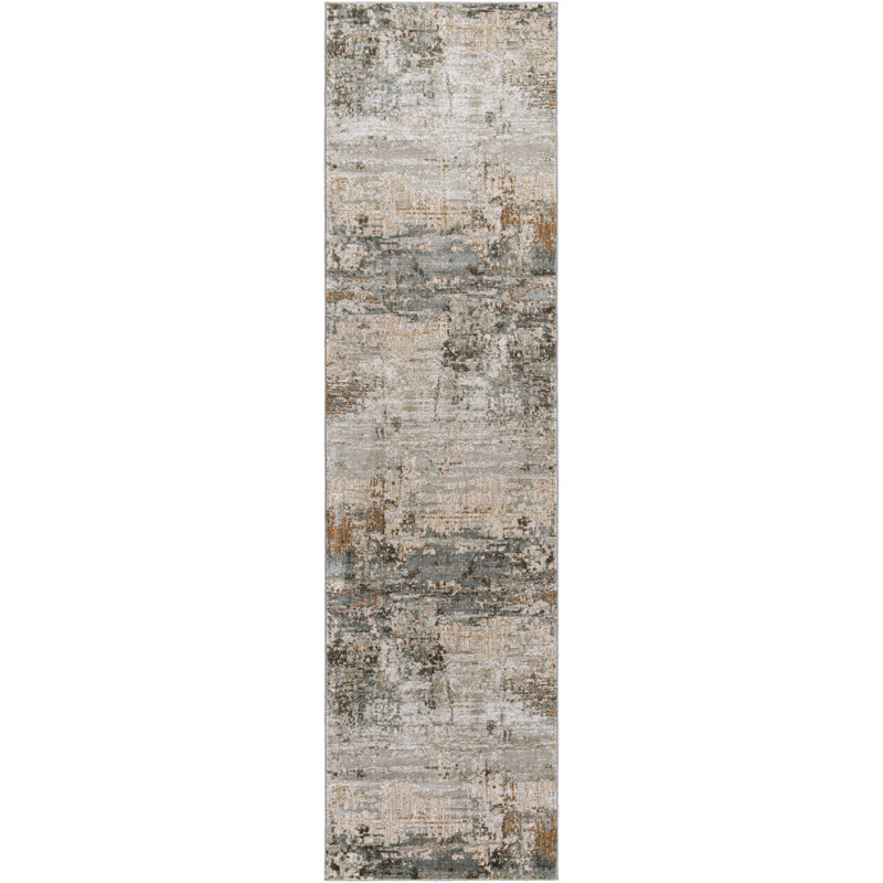 Tapis brun foncé / gris Bassler, Tapis de couloir 2 pi 6 po x 10 pi