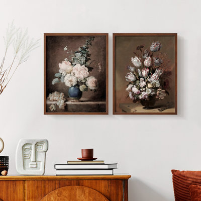 Vintage  Floral XCIII  -Framed Giclee Print - Set of 2