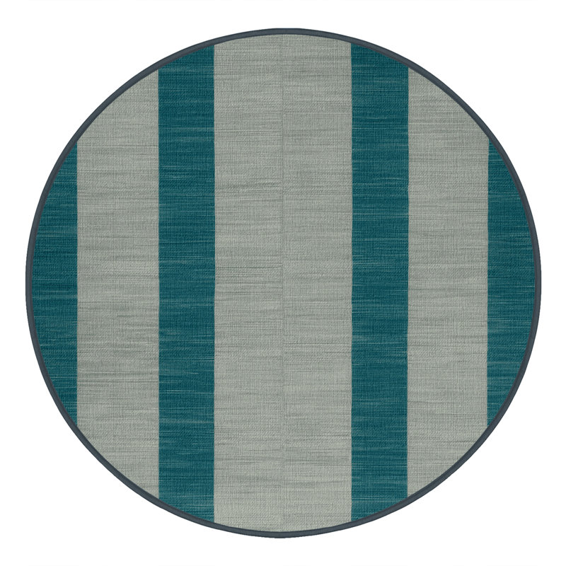 Machine Washable Checkered Gray Area Rug, Round 3'