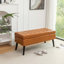Banc de rangement pour chambre à coucher en cuir brun: 43,3 po x 17,7 po, banc d'espace: l 43,3 po x 17,7 po en cuir avec charnière-1276713004