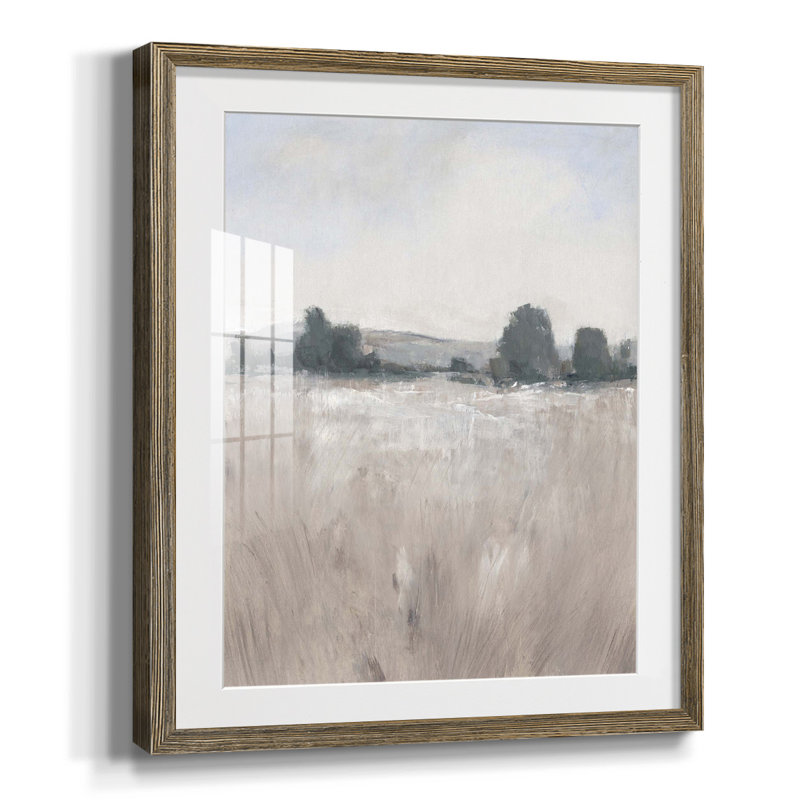 Canne Garden, Blanc, Papier avec cadre noyer