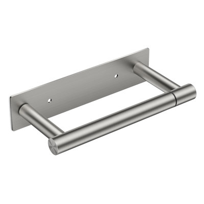 Bathroom Double Post Pivoting Toilet Paper Holder Adhesive Or Wall Mounted Options Wall Mounted Black