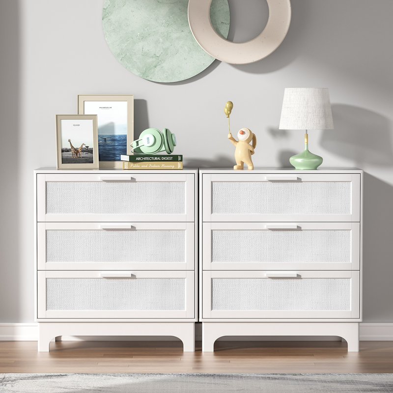 Commode de chambre blanche (ensemble de 2)