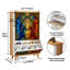 Armoire de rangement pour chaussures avec 3 tiroirs rabattables pour impression de vitrail Dragons bleu rouge Nature Elements
