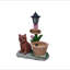Statue d'extérieur de jardinière solaire chiot assis