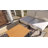 Square Aluminum Patio Coffee Table with Teak Faux Wood Top