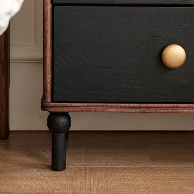 Commode d'appoint de style rétro français, Noir / brun