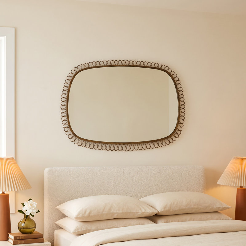 Squiggle Rectangle Mirror Bronze, Rectangle