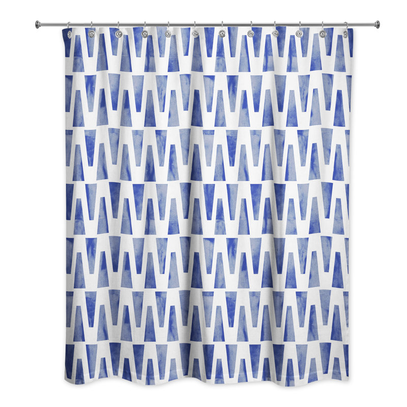  Rideau de douche simple Aiyannah, Bleu