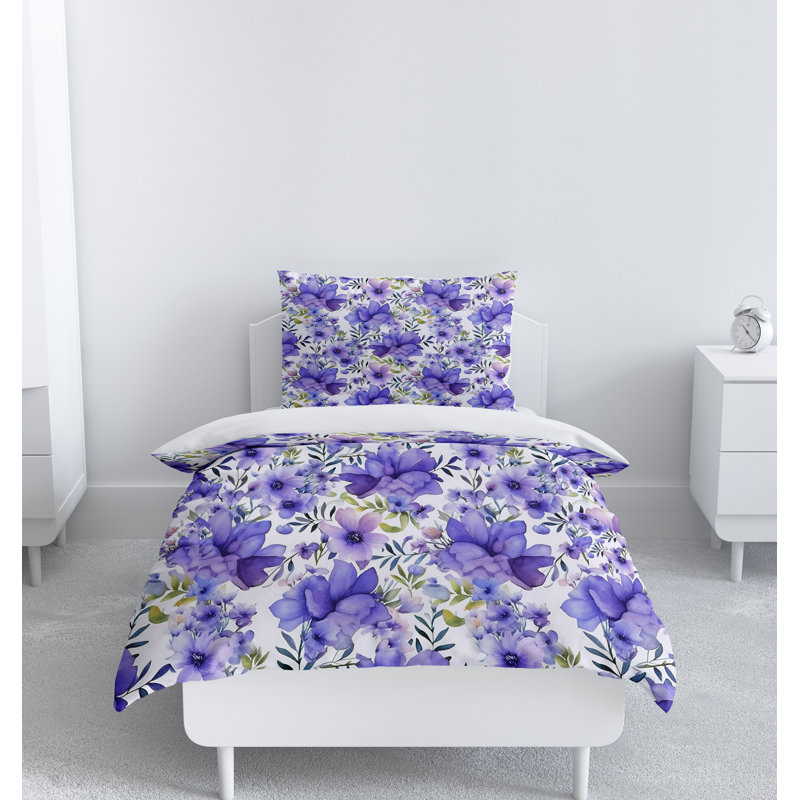 Floral Duvet Cover, Queen Duvet Cover + 2 Queen Shams