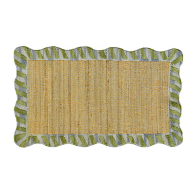 Jute Scalloped Purple and Green Rug