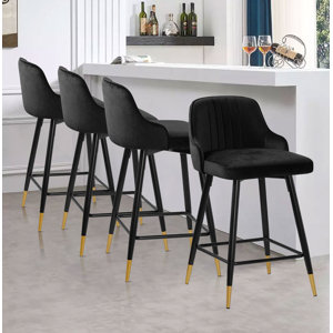 Swivel Velvet Upholstered Counter & Bar Stool