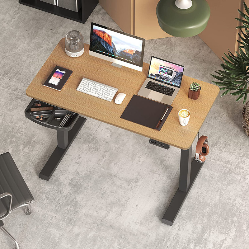 Bureau debout Dafny, Bambou / noir