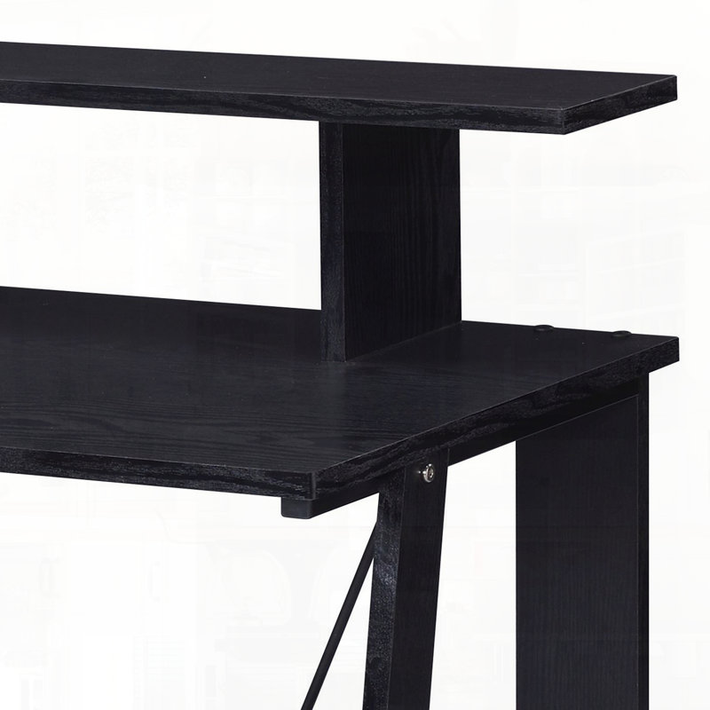 Bureau d'écriture avec espace pour les jambes confortable et rangement pratique, Noir