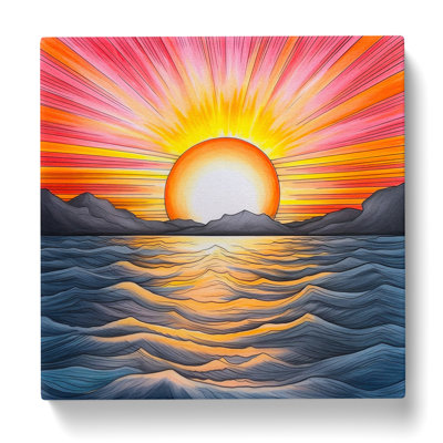 Sunrise Drawing - Wrapped Canvas
