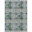 3' X 5' Purple and Green Floral Medallion Washable Non Skid Indoor Outdoor Area Rug