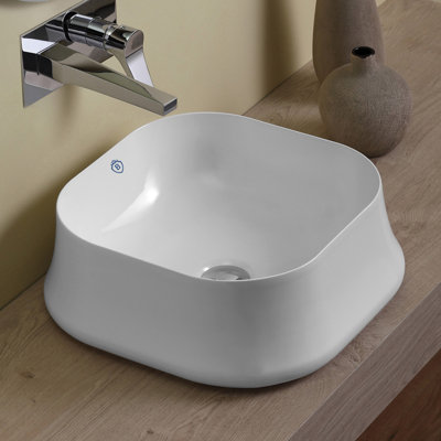 Whitehaus 17" Above Mount/ Vessel Lavatory Basin With Center Drain Location