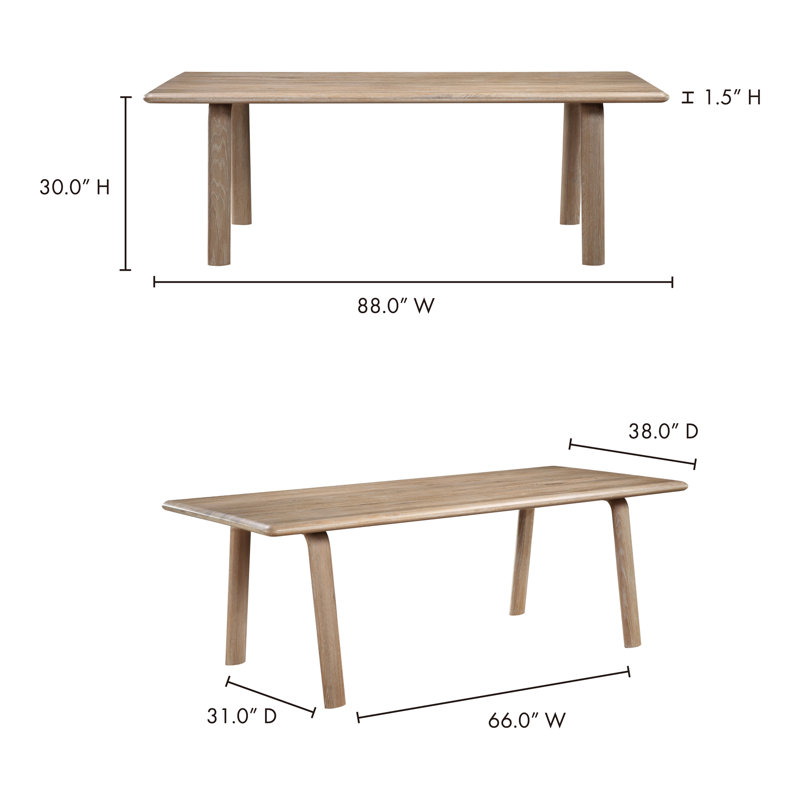 Ayanta 5-Piece Dining Set, Oak, White