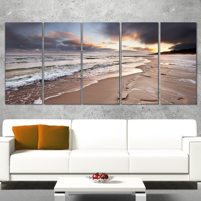 Coastal Sunset Canvas Print in 5 Panels, 60" x 28"