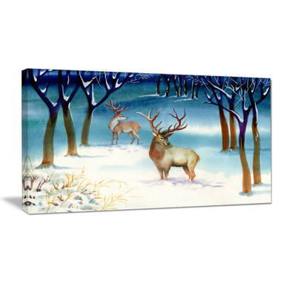 «Amazing Winter Forest with Deer», impression