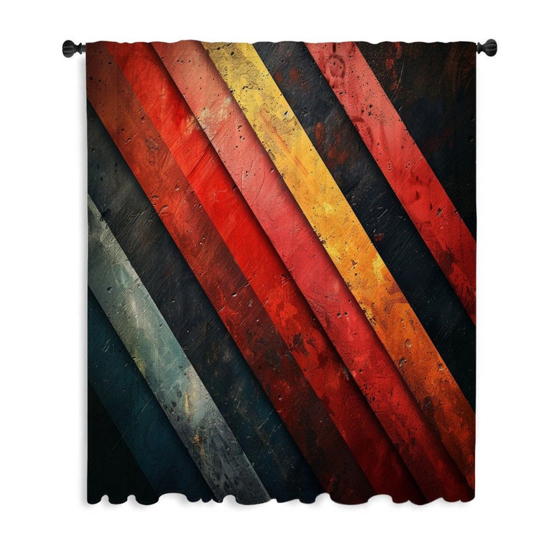 Rideaux rayés, voilages abstraits et voilages à rayures - 1 panneau, L 50 po x L 84 po