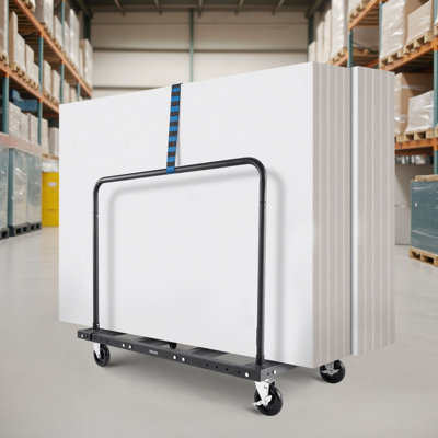 Drywall Cart Dolly 1800 lbs Steel Panel Truck Cart with 2 Side Handrails