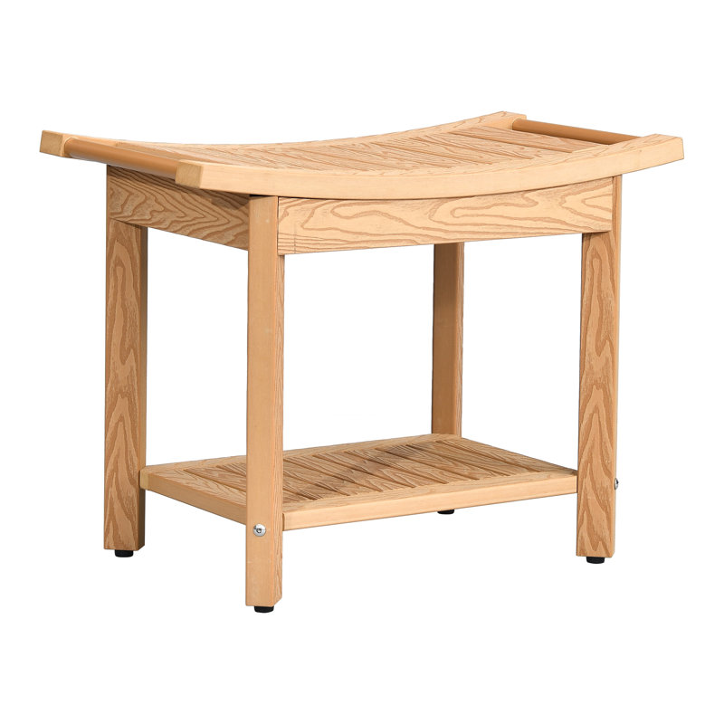 Ayondela 24'' W Manufactured Wood Shower Bench, Beige