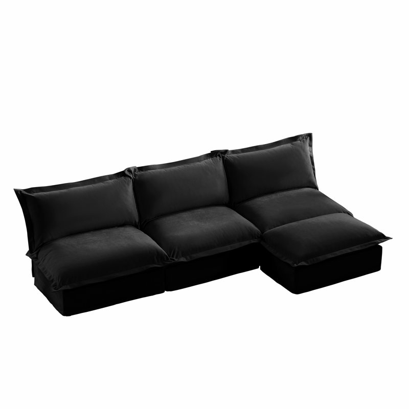 Canapé modulaire avec repose-pieds réversible sans accoudoirs