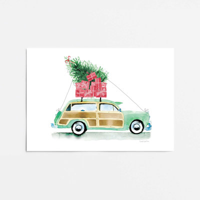 Impression de voiture de Noël rétro