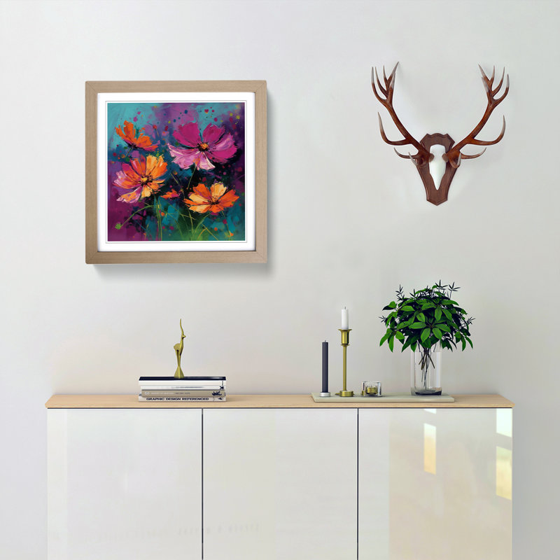 Cosmos Fauvism No.3 - Framed Print, Oak