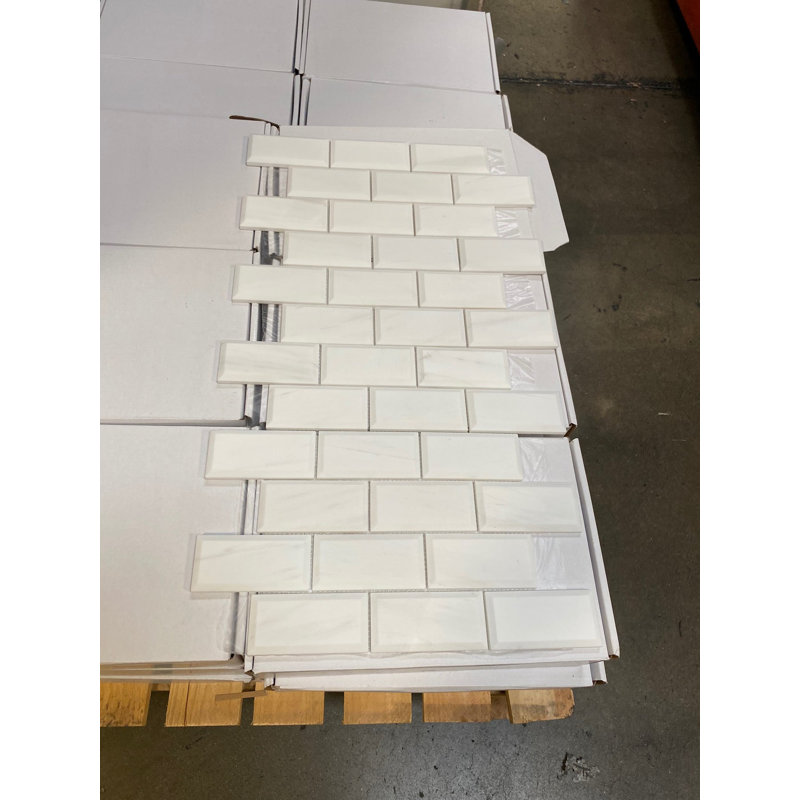 Carreau de mosaïque biseauté en marbre et brique à joint biseauté