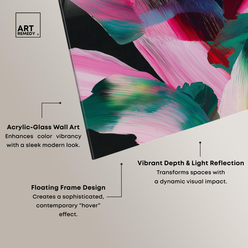 Décoration murale tropicale Swooping Color Symphony II par Art Remedy, H 20 po x l 16 po