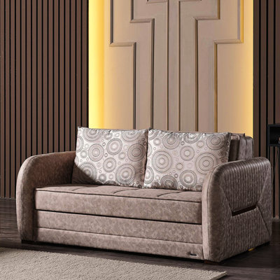 Convertible With Storage, Beige - Collection, Microsuede, Comfortable For Homes, 48 In. Package Depth Seating Option Small Spaces, 179.68 Lb Product Weight