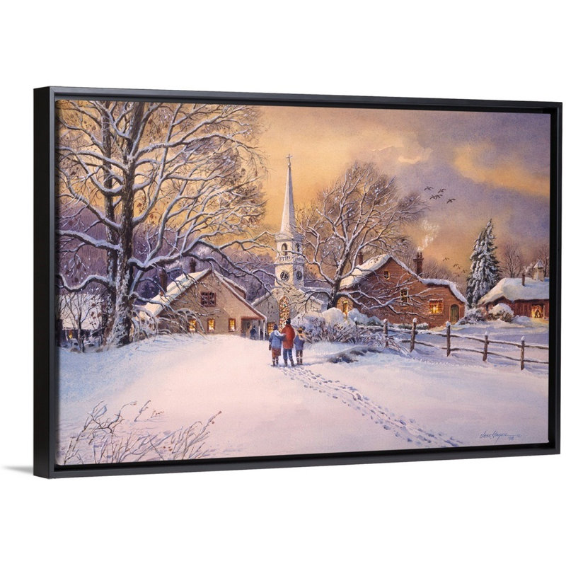 « christmas service » par jess hager, peinture sur toile, H 12 po x l 18 po x P 1,75 po, Cadre noir