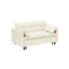Lit convertible 3 en 1 en velours beige avec dossier et oreiller, largeur 33, profondeur 55, hauteur 32,33, style moderne et convertible.