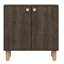 Armoire polyvalente moderne, finition noyer, 28,3 po x 28,7 po x 14,2 po | 100% panneau de particules enduit de mélamine, épaisseur de 0,71 pouce | 2 tablettes à fixation murale de style scandinave élégant avec pieds en bois-1019514180